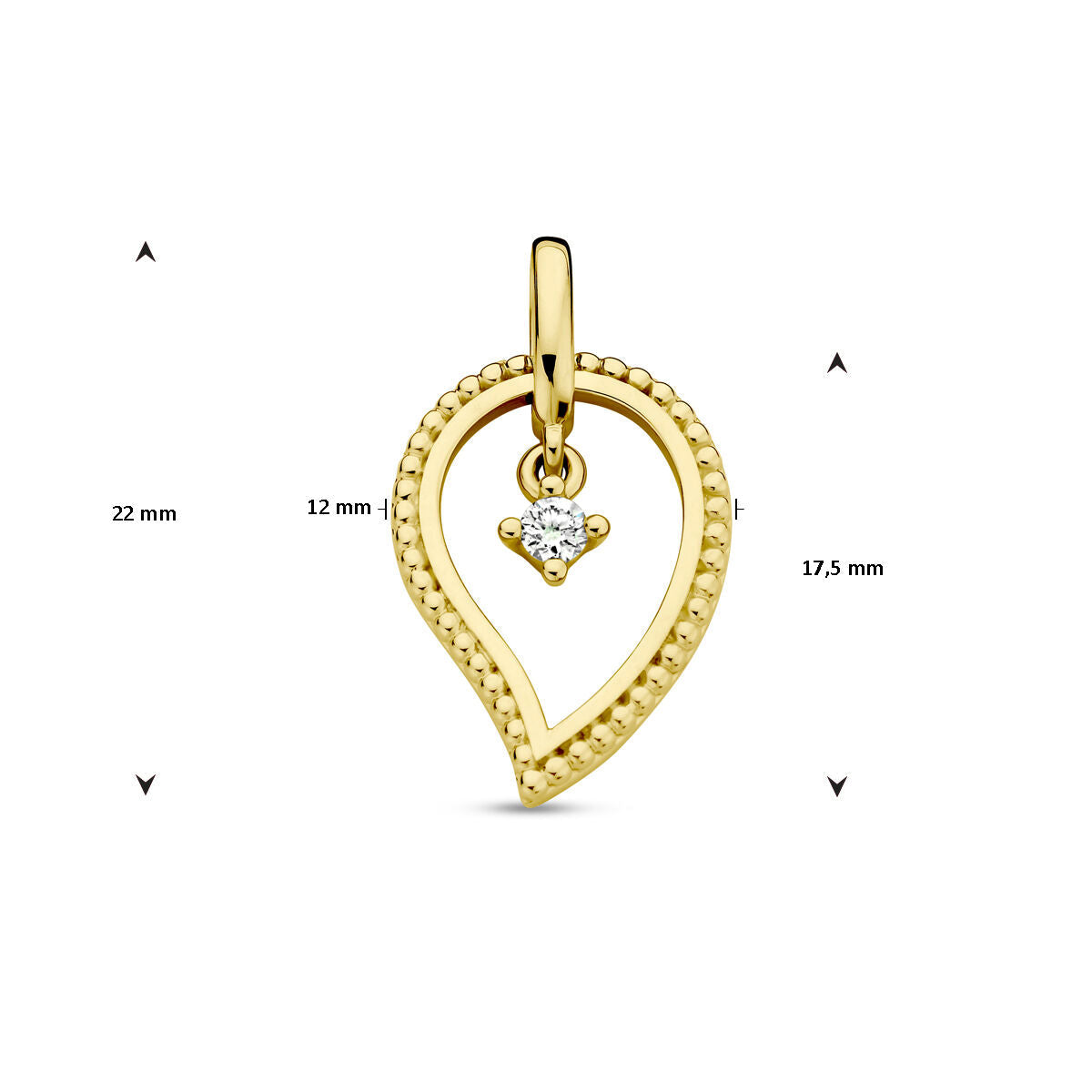 pendant diamond 0.06ct h si 14K yellow gold