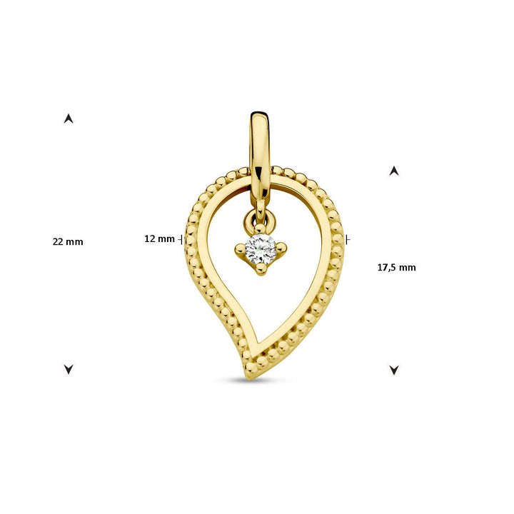 hanger diamant 0.06ct h si 14K geelgoud