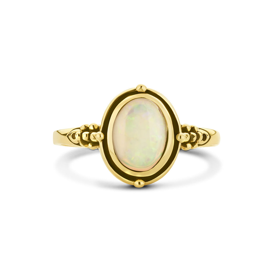 vintage ring opaal oxi 14K geelgoud
