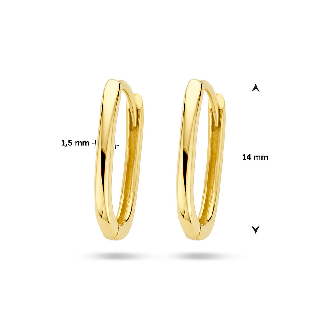 drop earrings paper clip 14K yellow gold