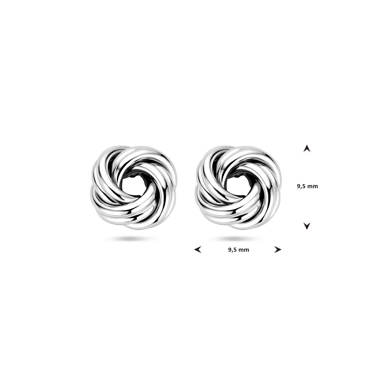 oorknoppen knoop zilver gerhodineerd