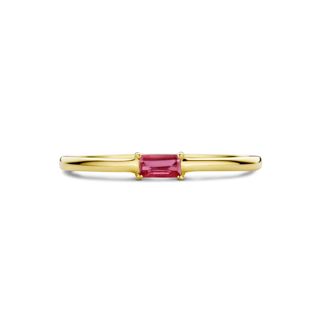 ring with birthstone ruby ​​July 14K yellow gold