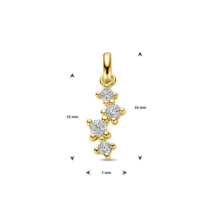 pendant zirconia 14K yellow gold