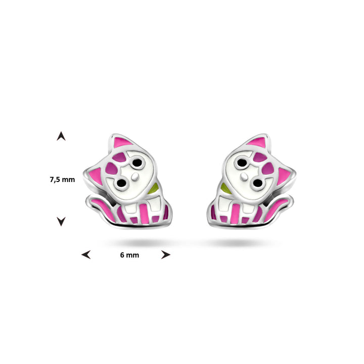 cat ear studs silver rhodium plated