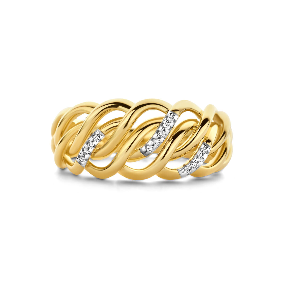 ring diamant 0.04ct h si 14K geelgoud