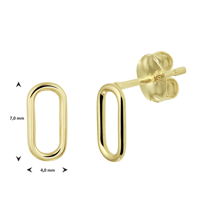 ear studs oval 14K yellow gold