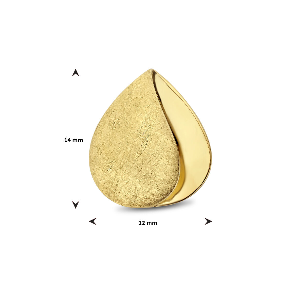 hanger poli/mat 14K geelgoud