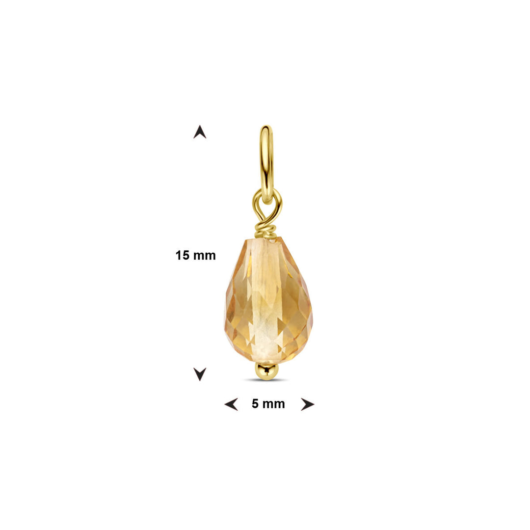 pendant citrine 14K yellow gold