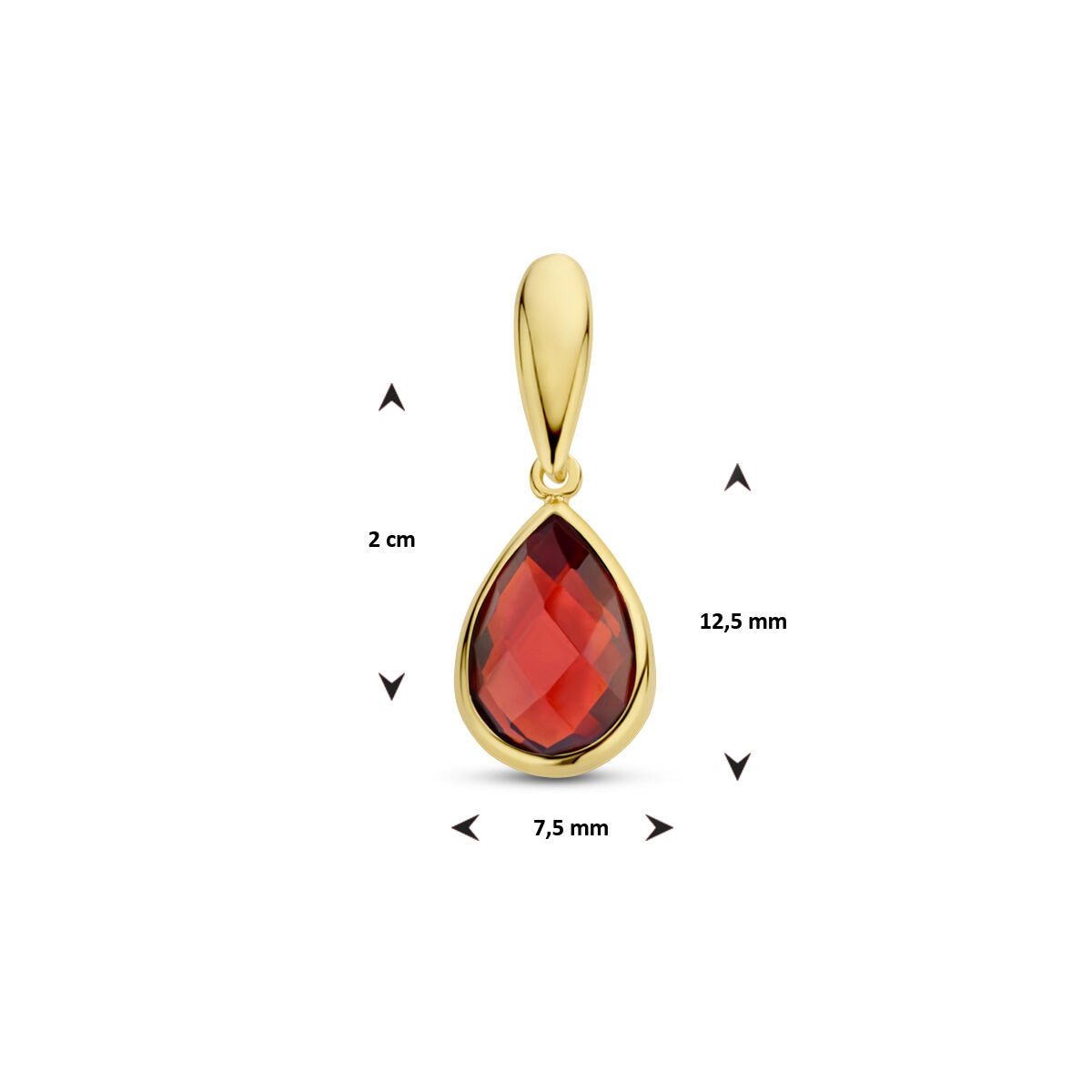 garnet pendant 14K yellow gold