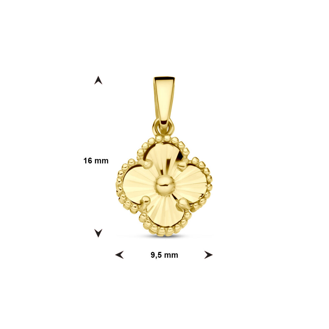 pendant flower diamond-plated 14K yellow gold