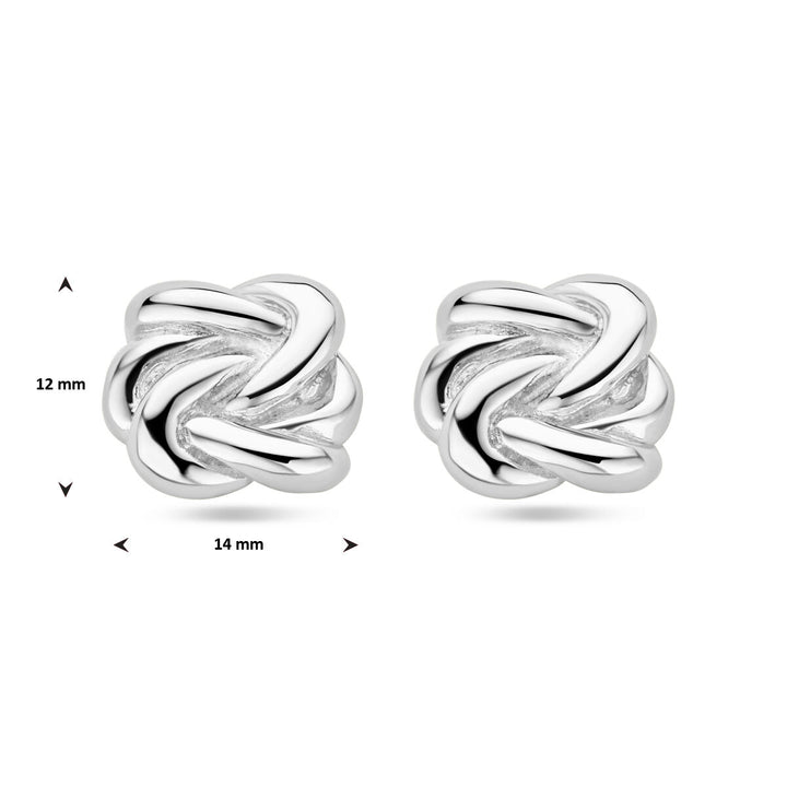 ear studs button silver rhodium plated