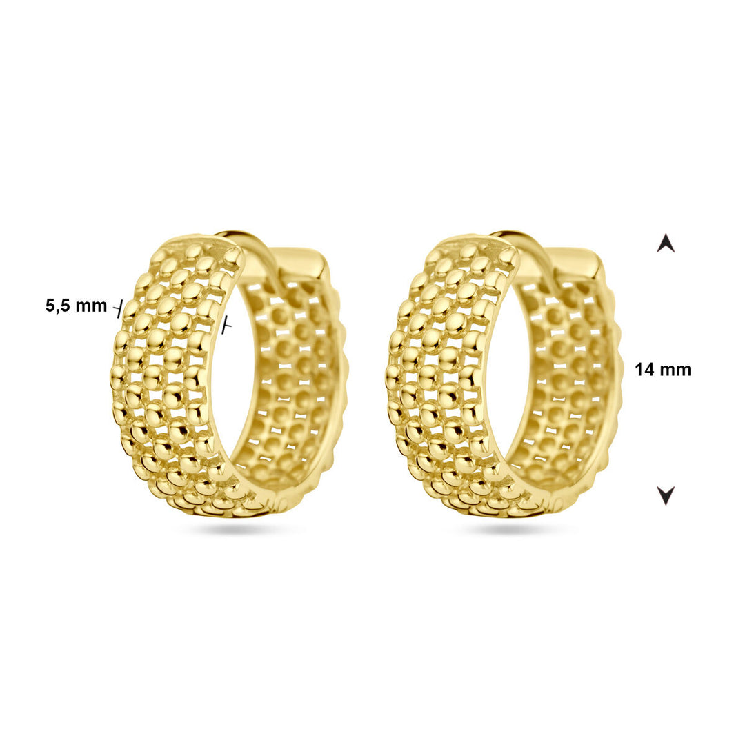 drop earrings 14 mm 14K yellow gold