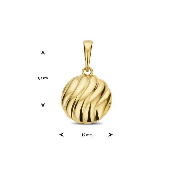 pendant round 14K yellow gold