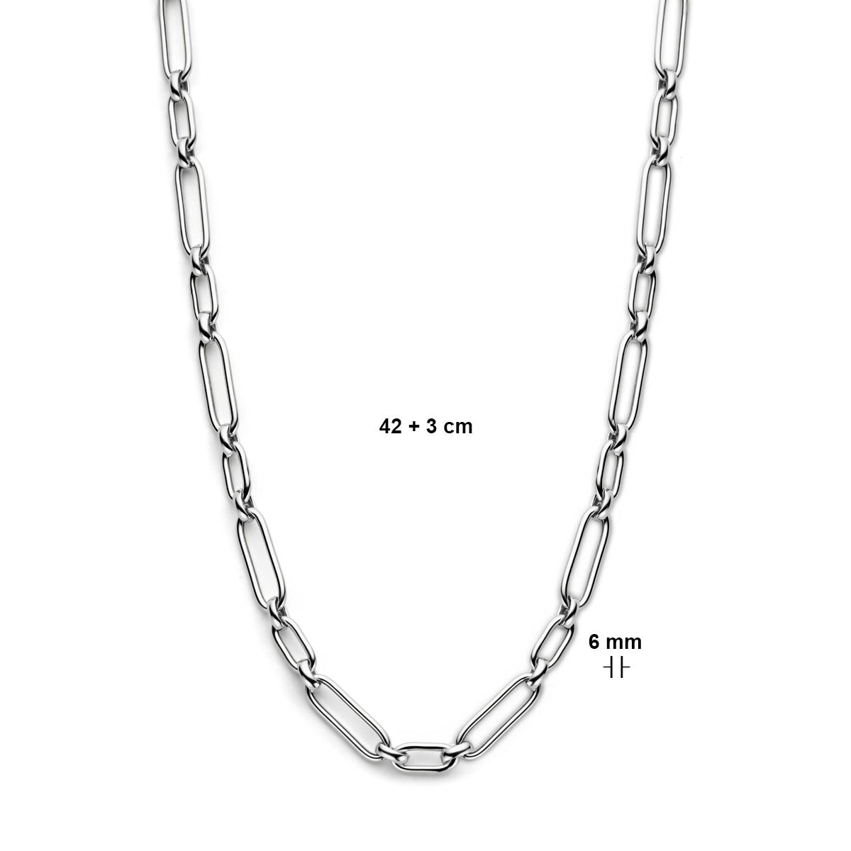 Zilveren ketting dames gerhodineerd