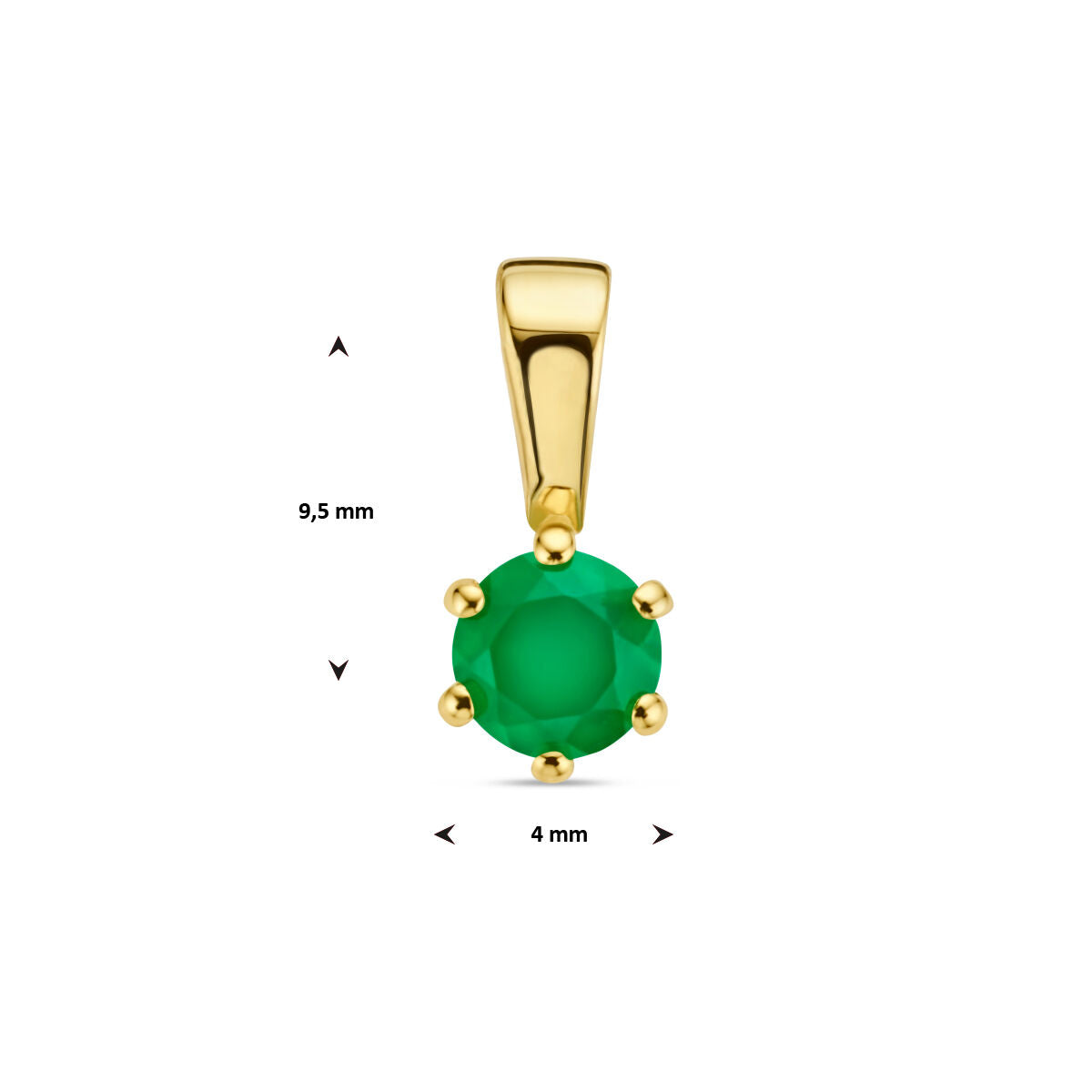 hanger groen agaat 14K geelgoud