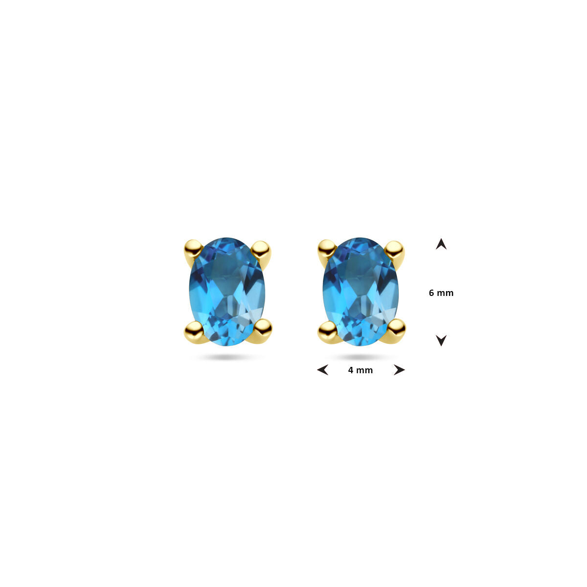 ear studs london blue topaz 14K yellow gold