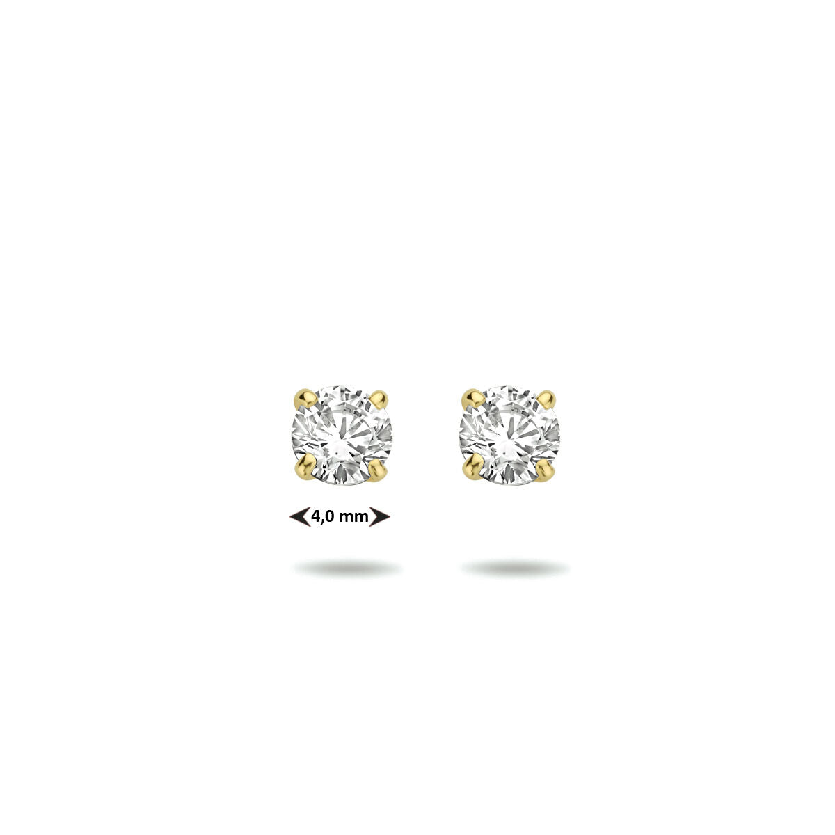 ear studs zirconia 14K yellow gold