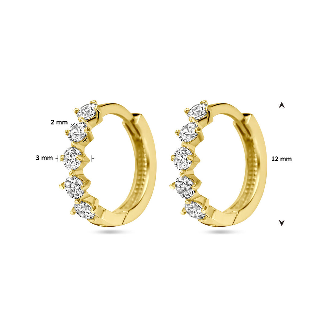 drop earrings zirconia 14K yellow gold