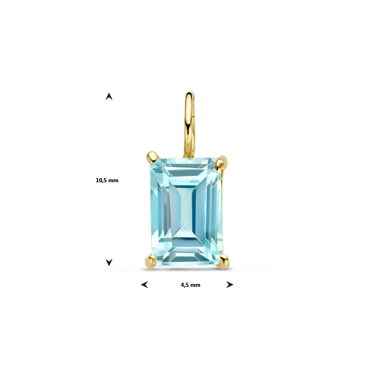 pendant blue topaz 14K yellow gold