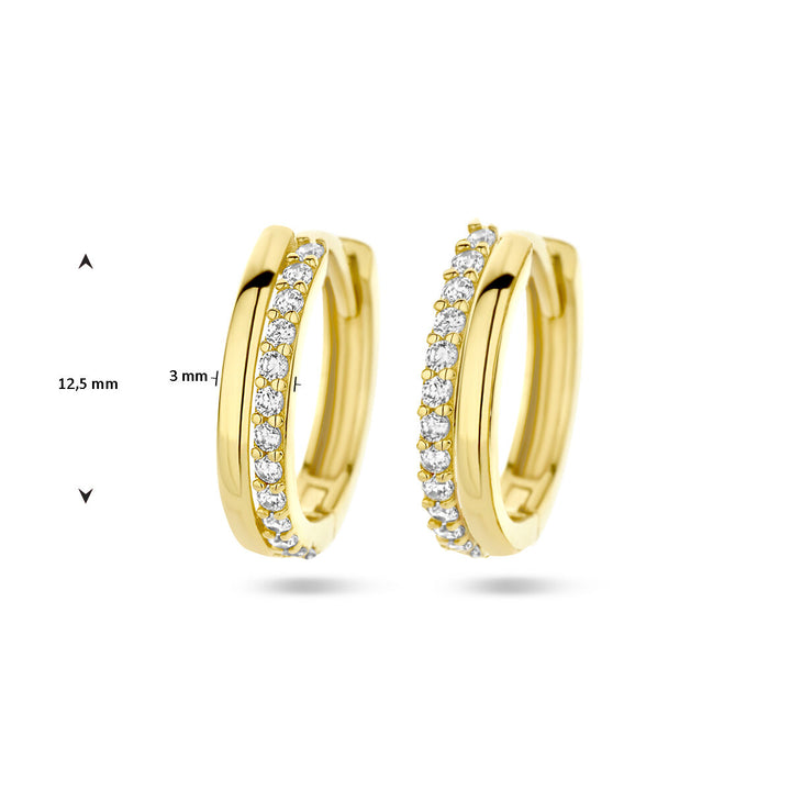 drop earrings zirconia 14K yellow gold