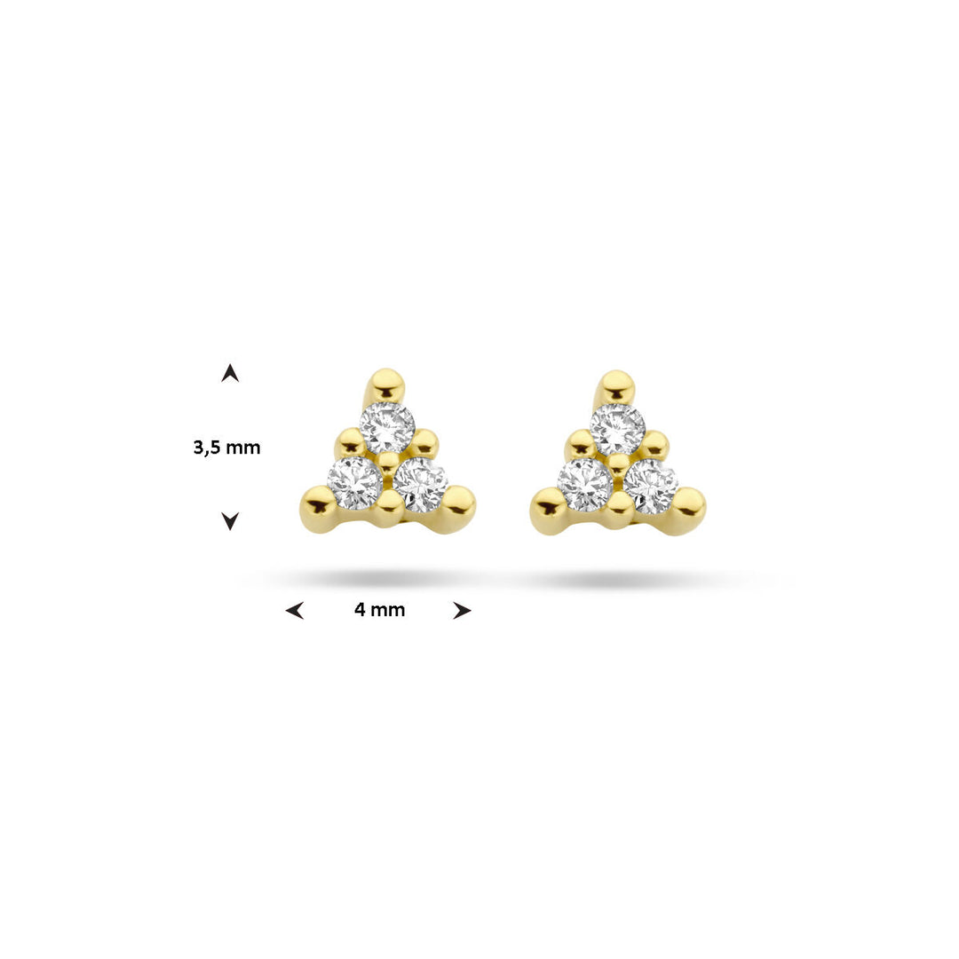 oorknoppen diamant 0.05ct (2x 0.025ct) h p1 14K geelgoud