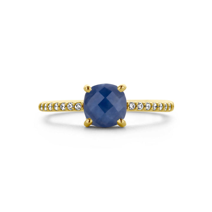 ring sapphire and zirconia 14K yellow gold