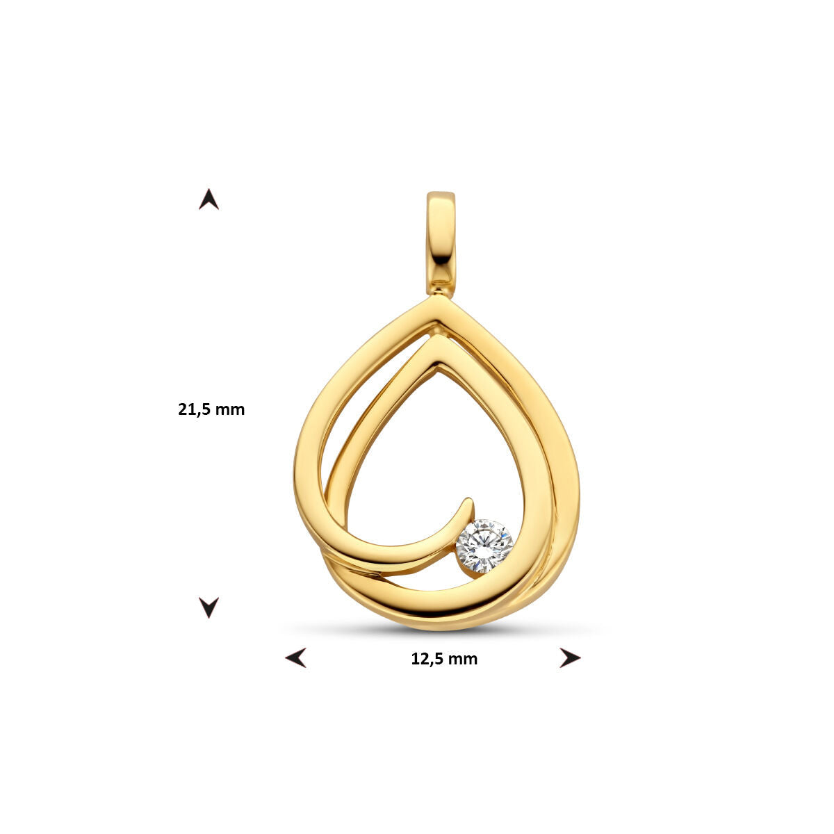 pendant diamond 0.06ct h si 14K yellow gold