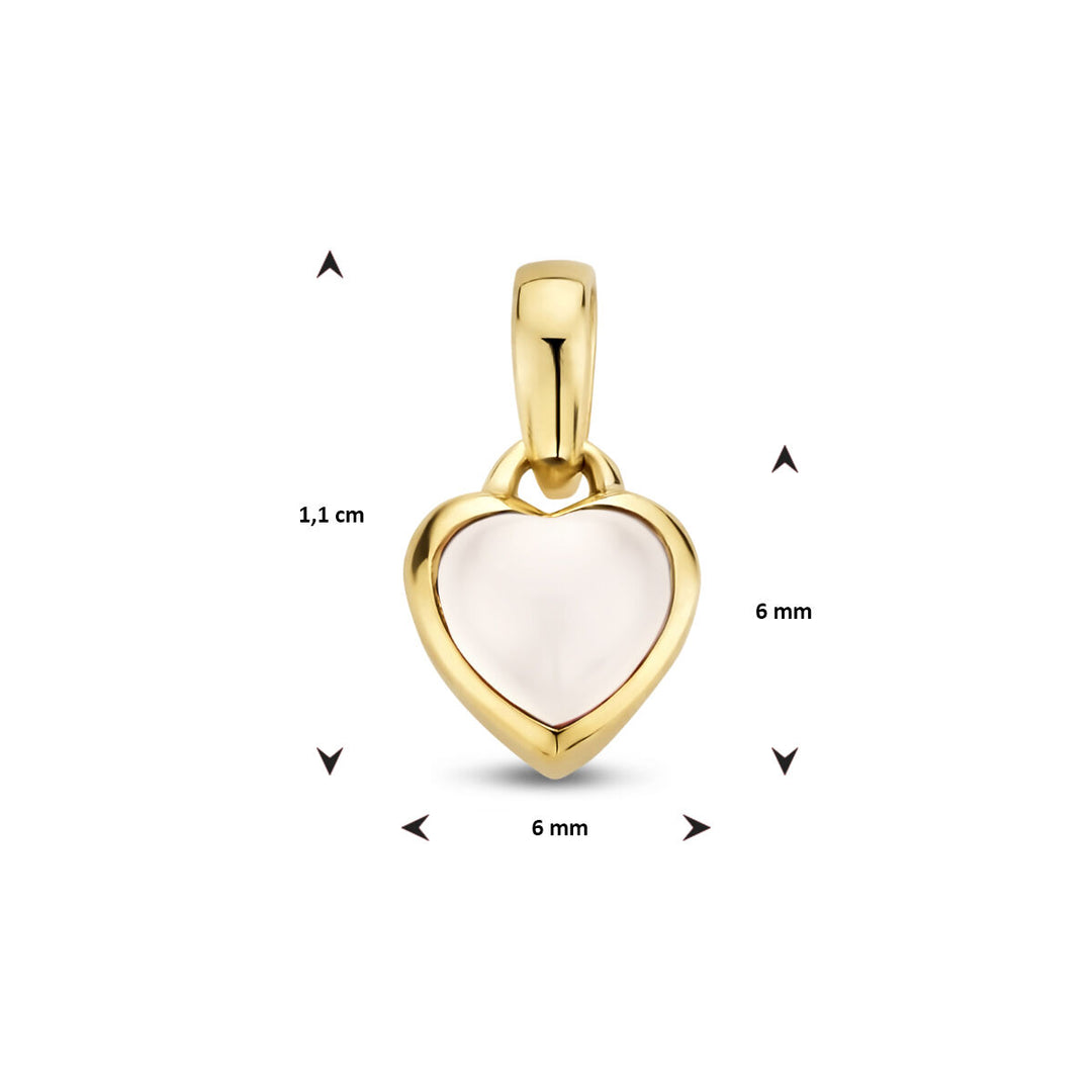 pendant heart moonstone 14K yellow gold