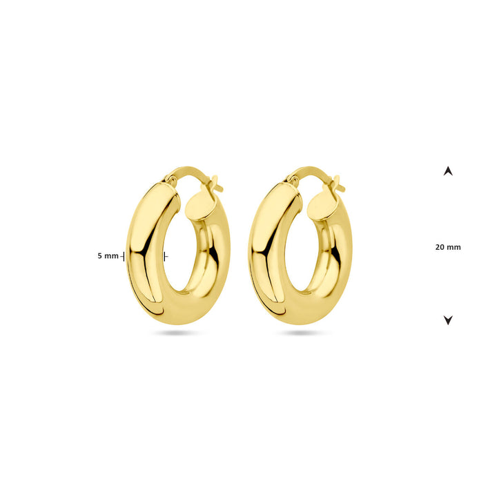 Ohrringe 5,0 mm Rundrohr. 14K Gelbgold