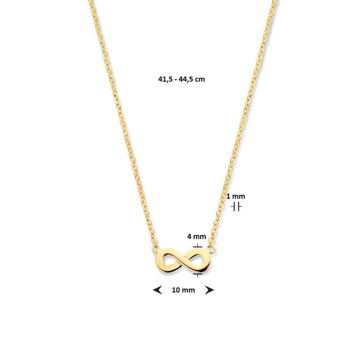 necklace infinity 41.5 - 44.5 cm 14K yellow gold