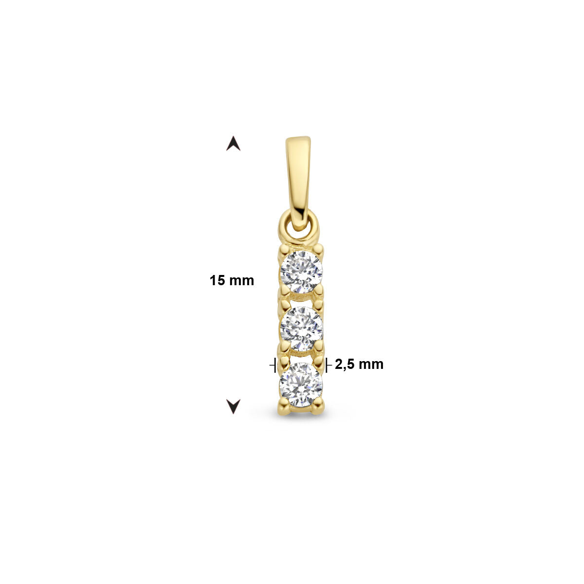 pendant zirconia 14K yellow gold