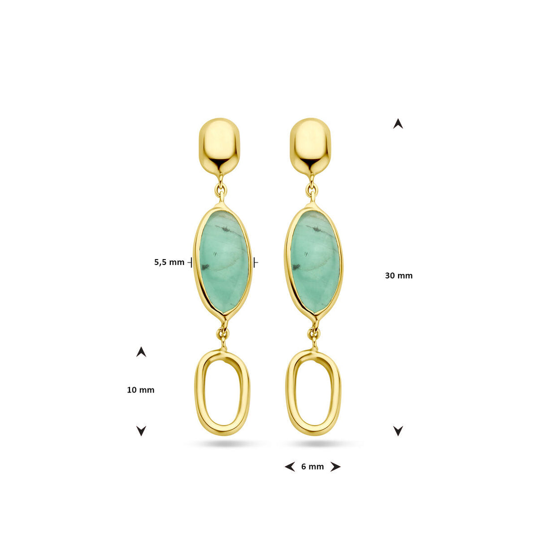 emerald earrings 14K yellow gold