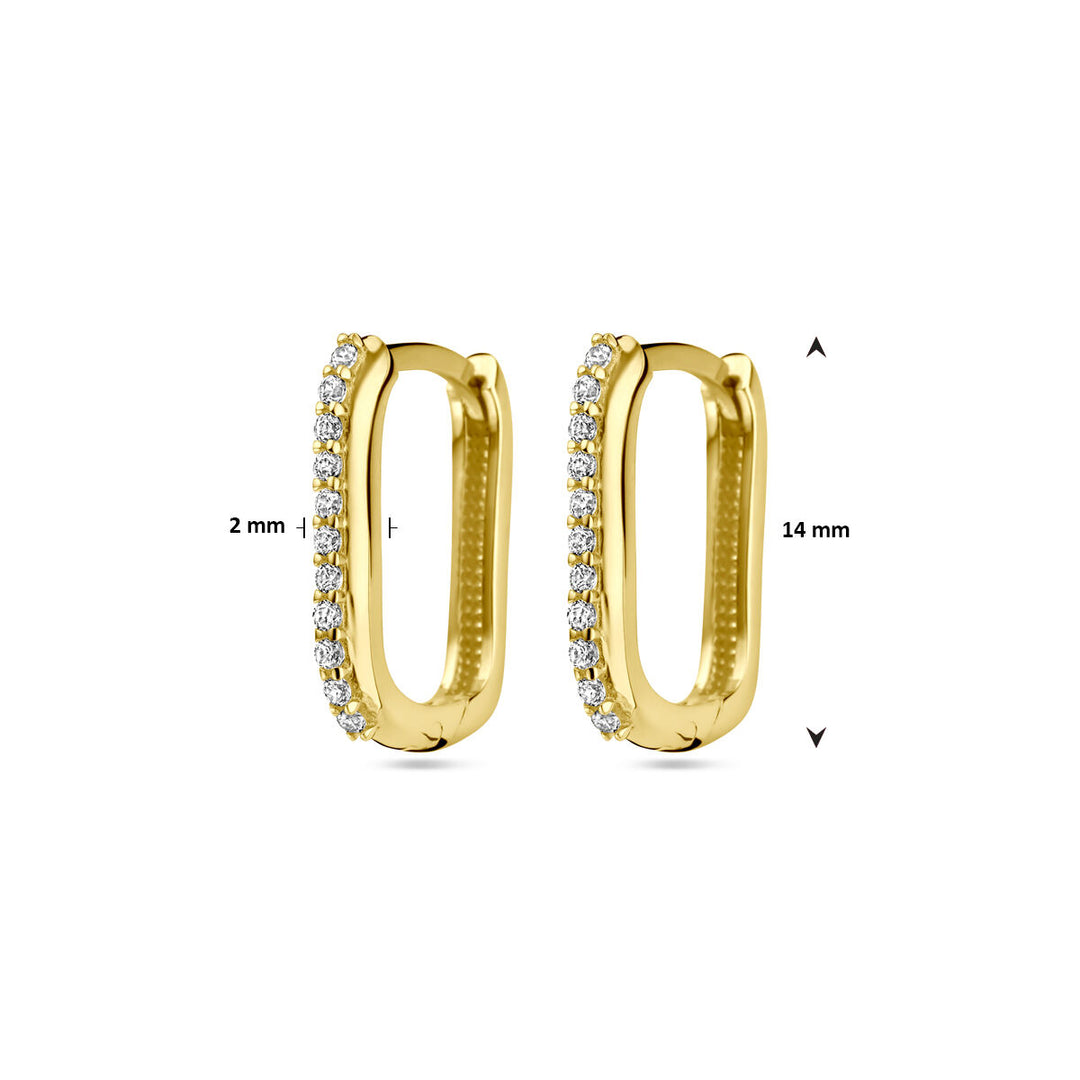 drop earrings zirconia 14K yellow gold