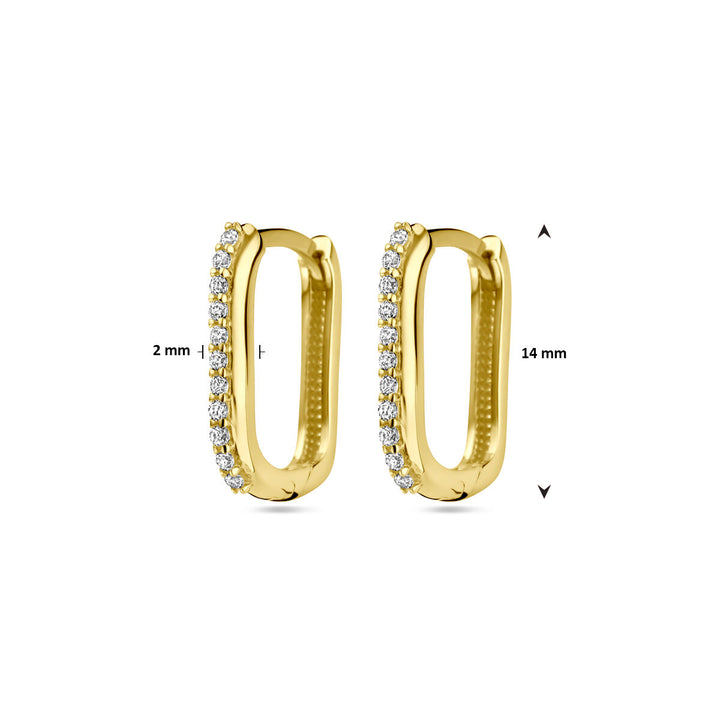 drop earrings zirconia 14K yellow gold