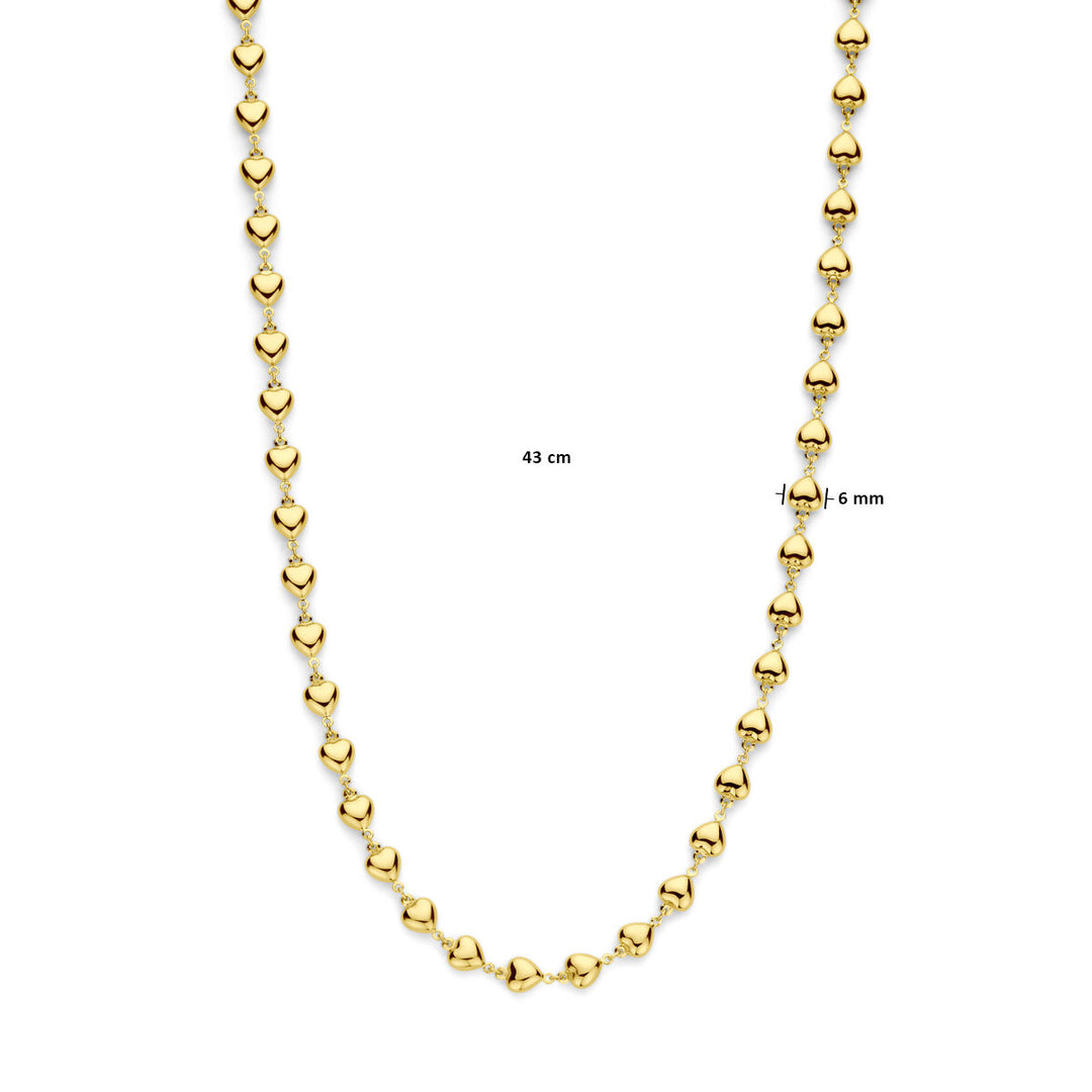 necklace hearts 6.0 mm 43 cm 14K yellow gold