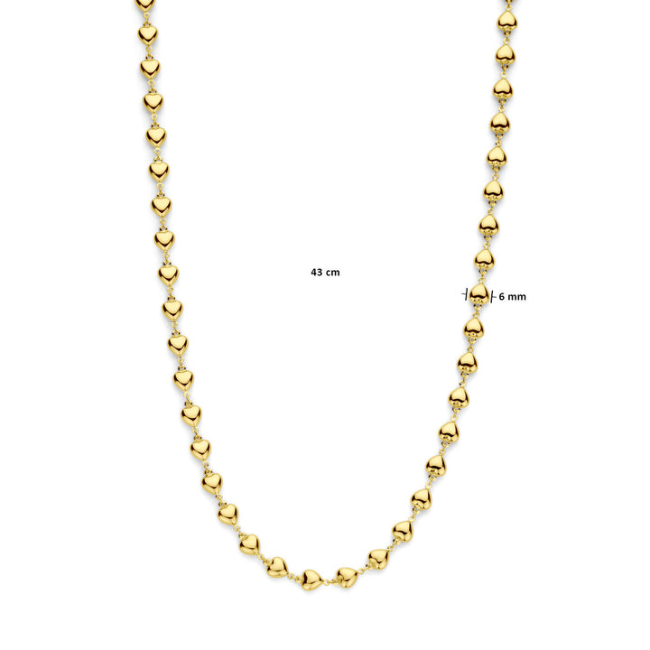 necklace hearts 6.0 mm 43 cm 14K yellow gold