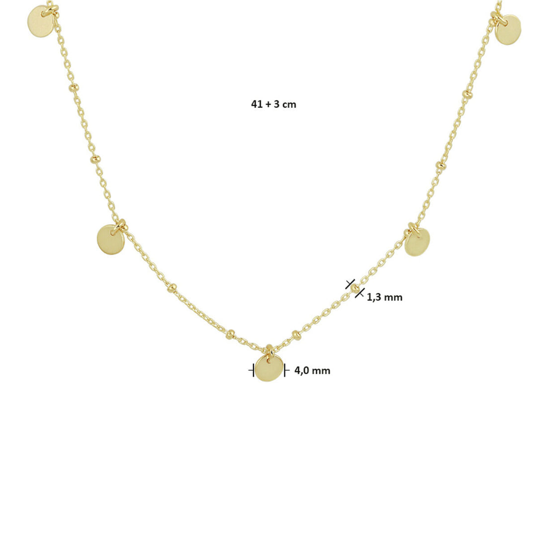 necklace rounds 41 + 3 cm 14K yellow gold