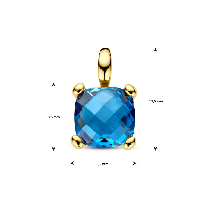 pendant london blue topaz 14K yellow gold