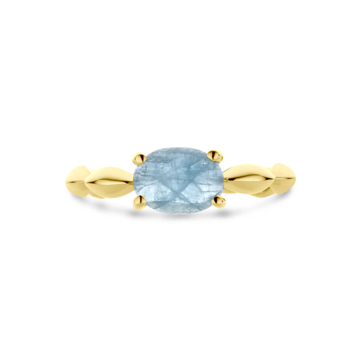 ring aquamarine 14K yellow gold