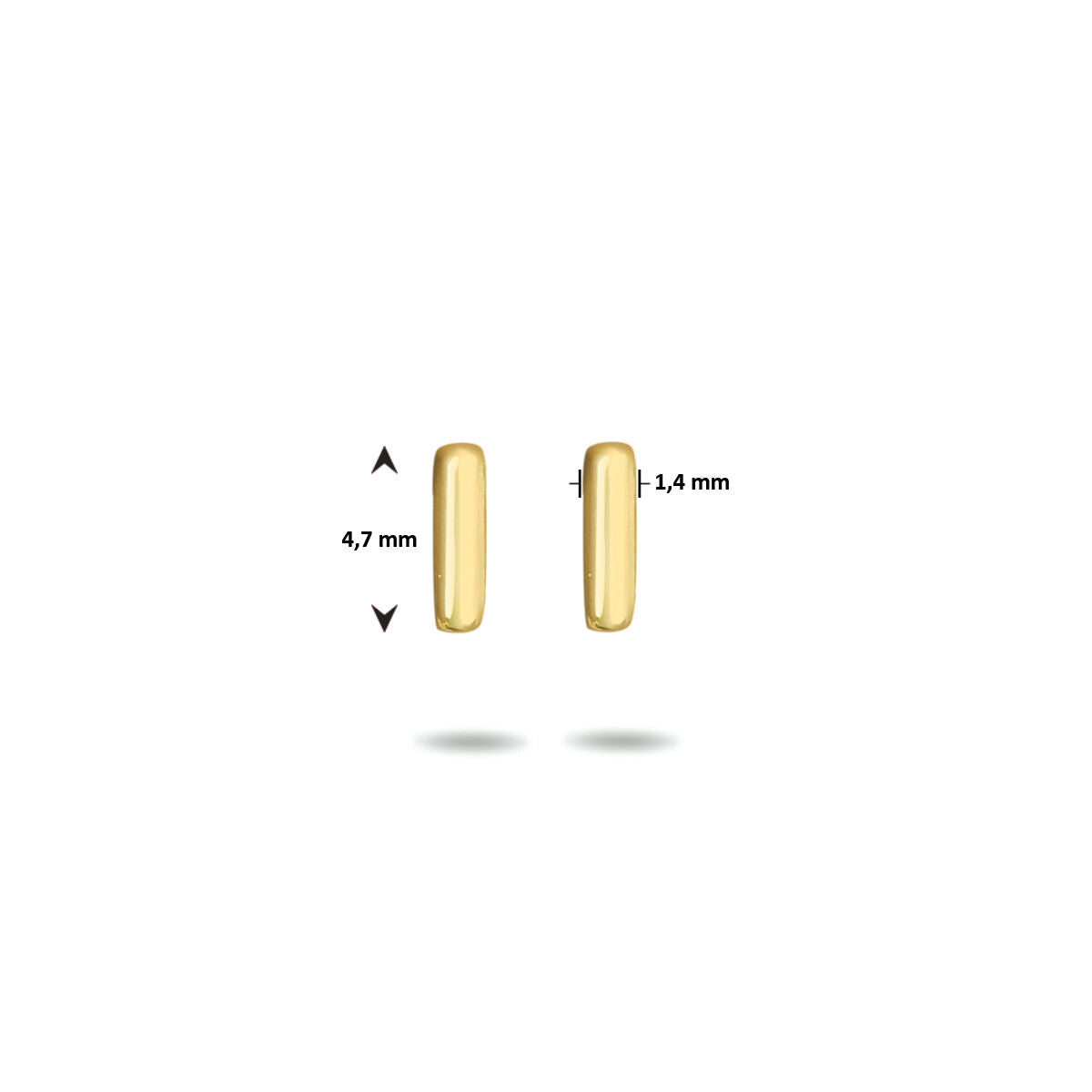 stud earrings bar 14K yellow gold