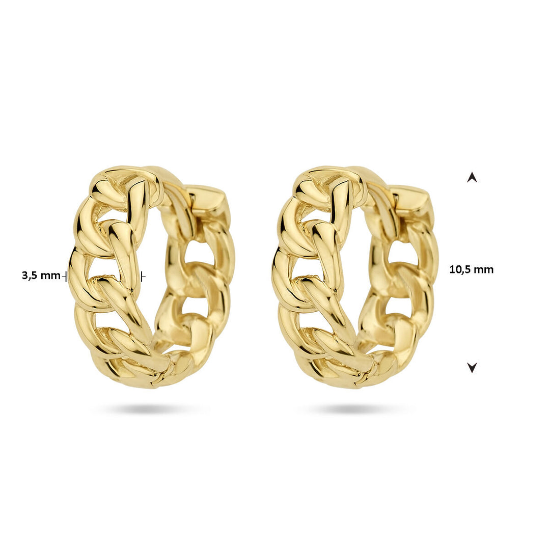 drop earrings link motif 14K yellow gold