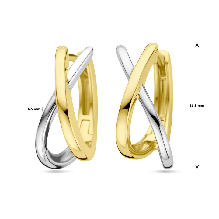 drop earrings 14K bicolor gold yellow/white