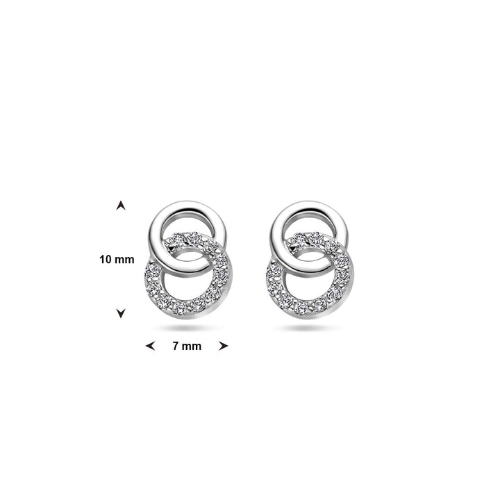 Ohrstecker rund Zirkonia Silber rhodiniert