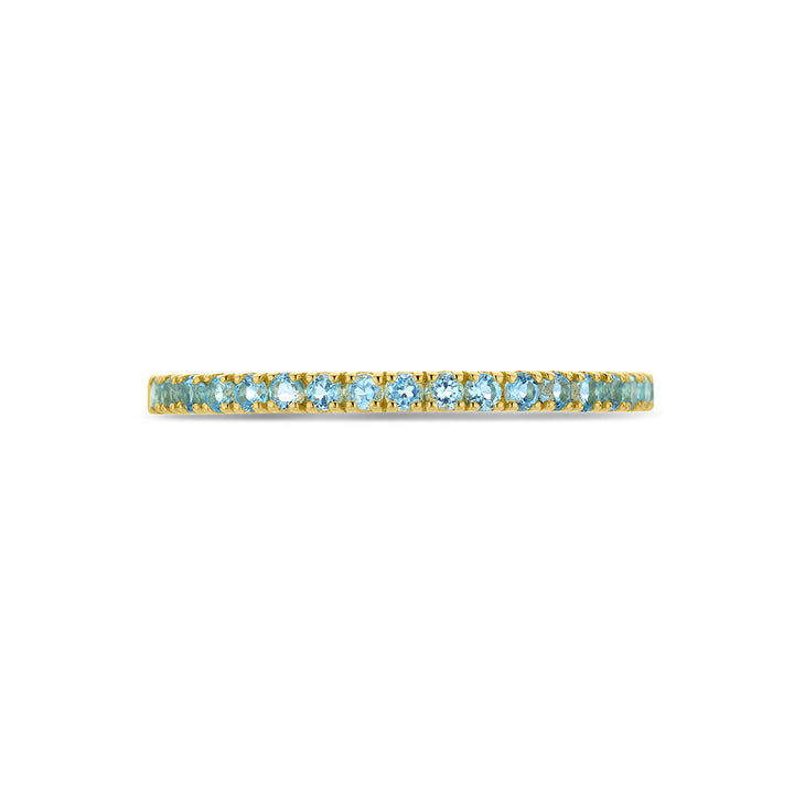 ring with birthstone blue topaz December 14K yellow gold