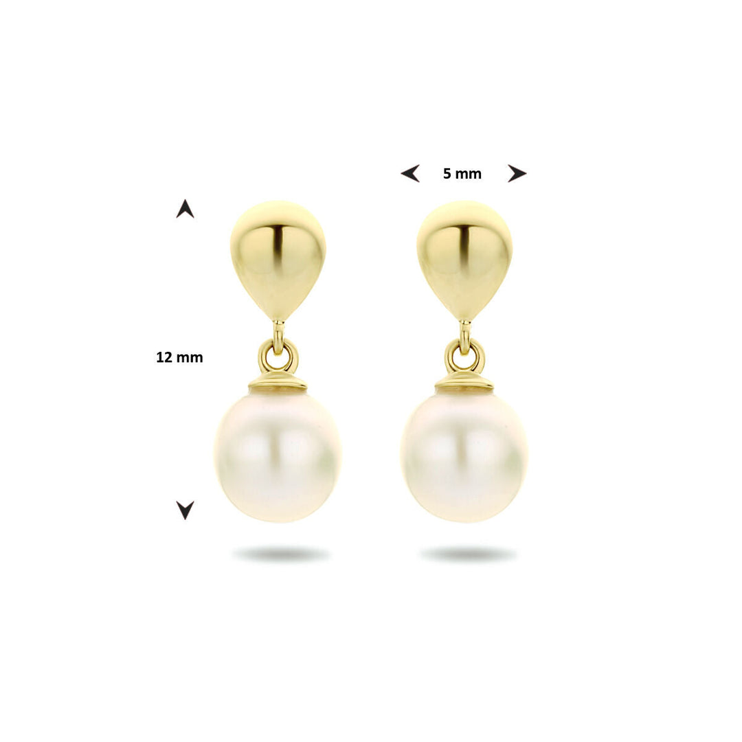oorhangers parel 14K geelgoud