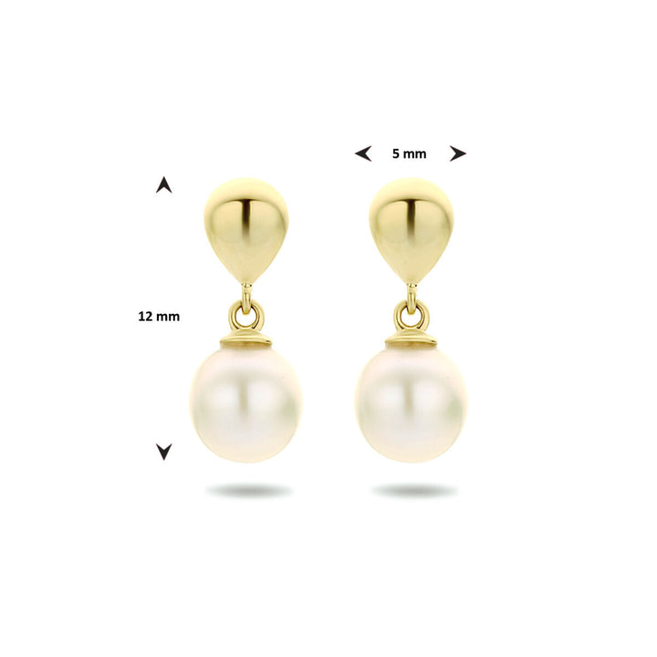 oorhangers parel 14K geelgoud