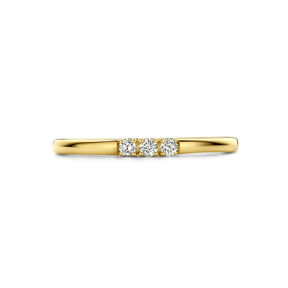 memoire ring trilogie diamant 0.09ct h si 14K geelgoud