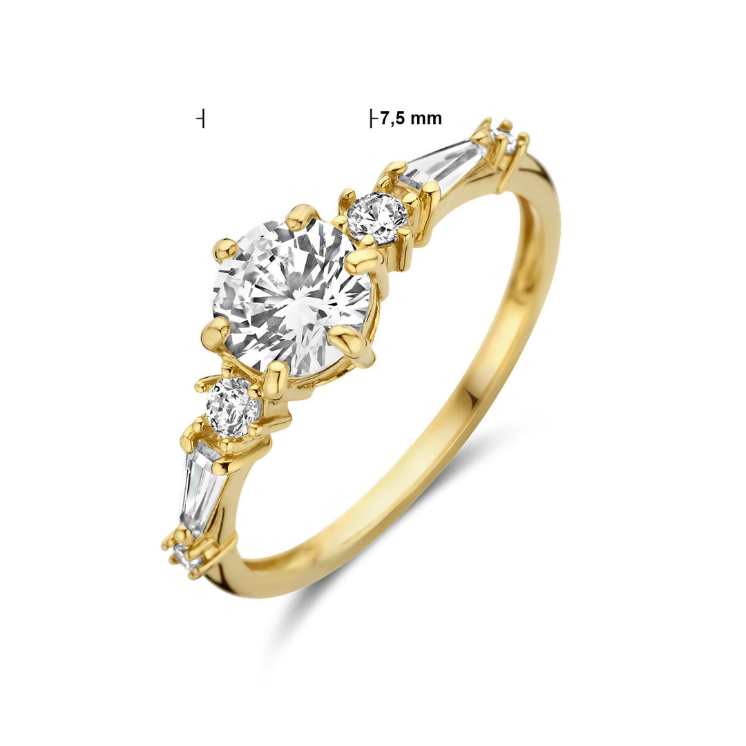 ring zirkonia 14K geelgoud