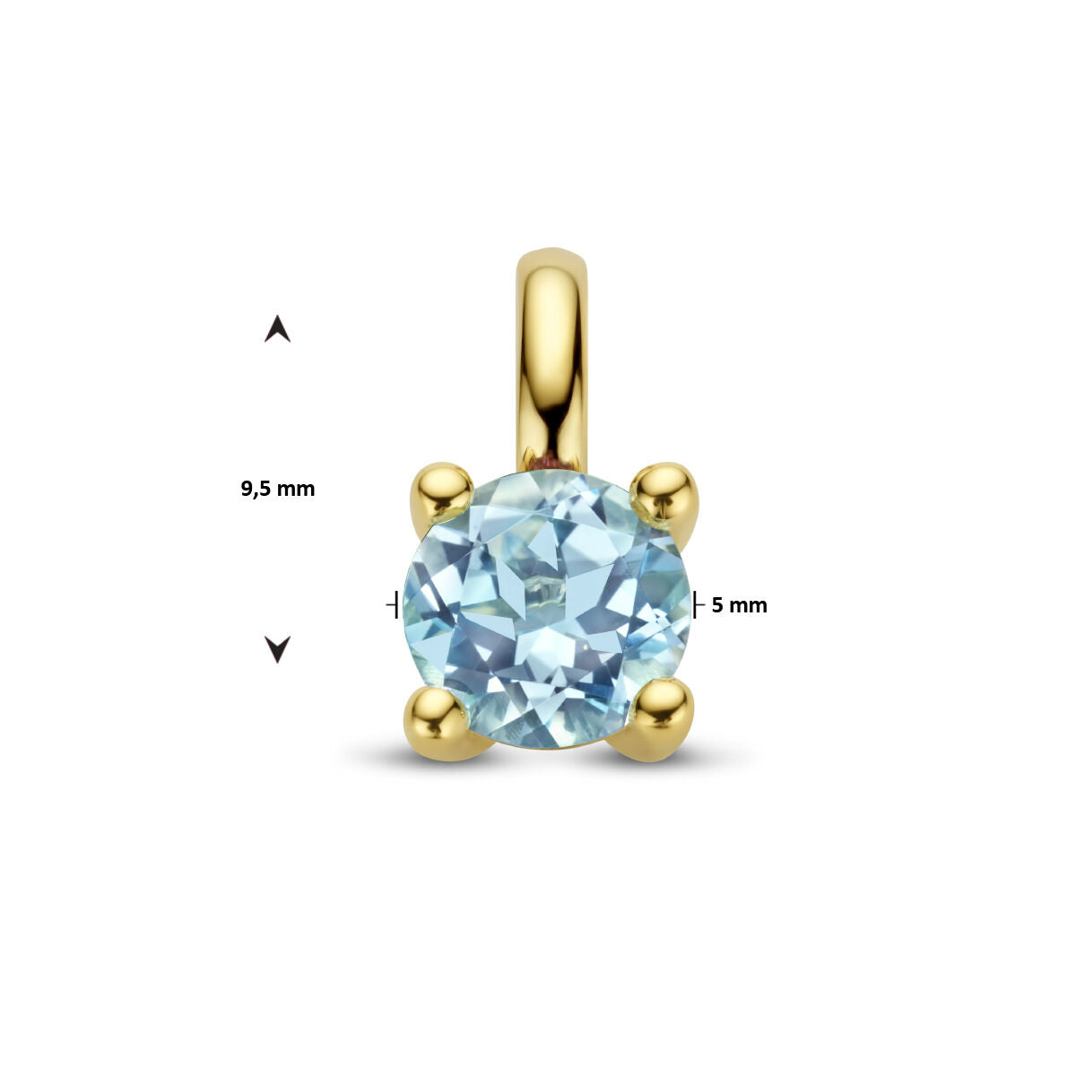 hanger blauw topaas 14K geelgoud