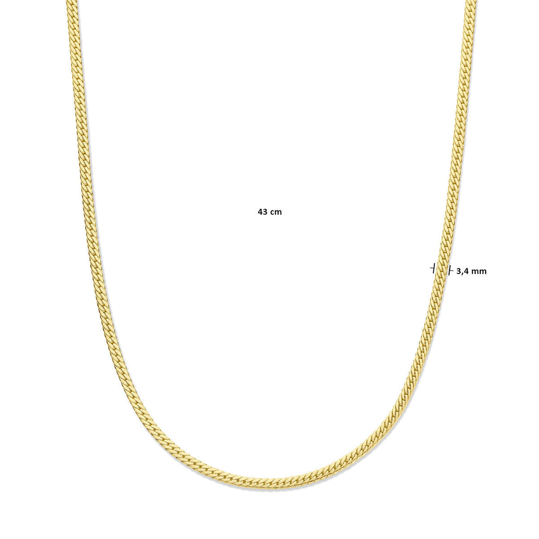 Halskette Gourmet 3,4 mm 43 cm 14K Gelbgold